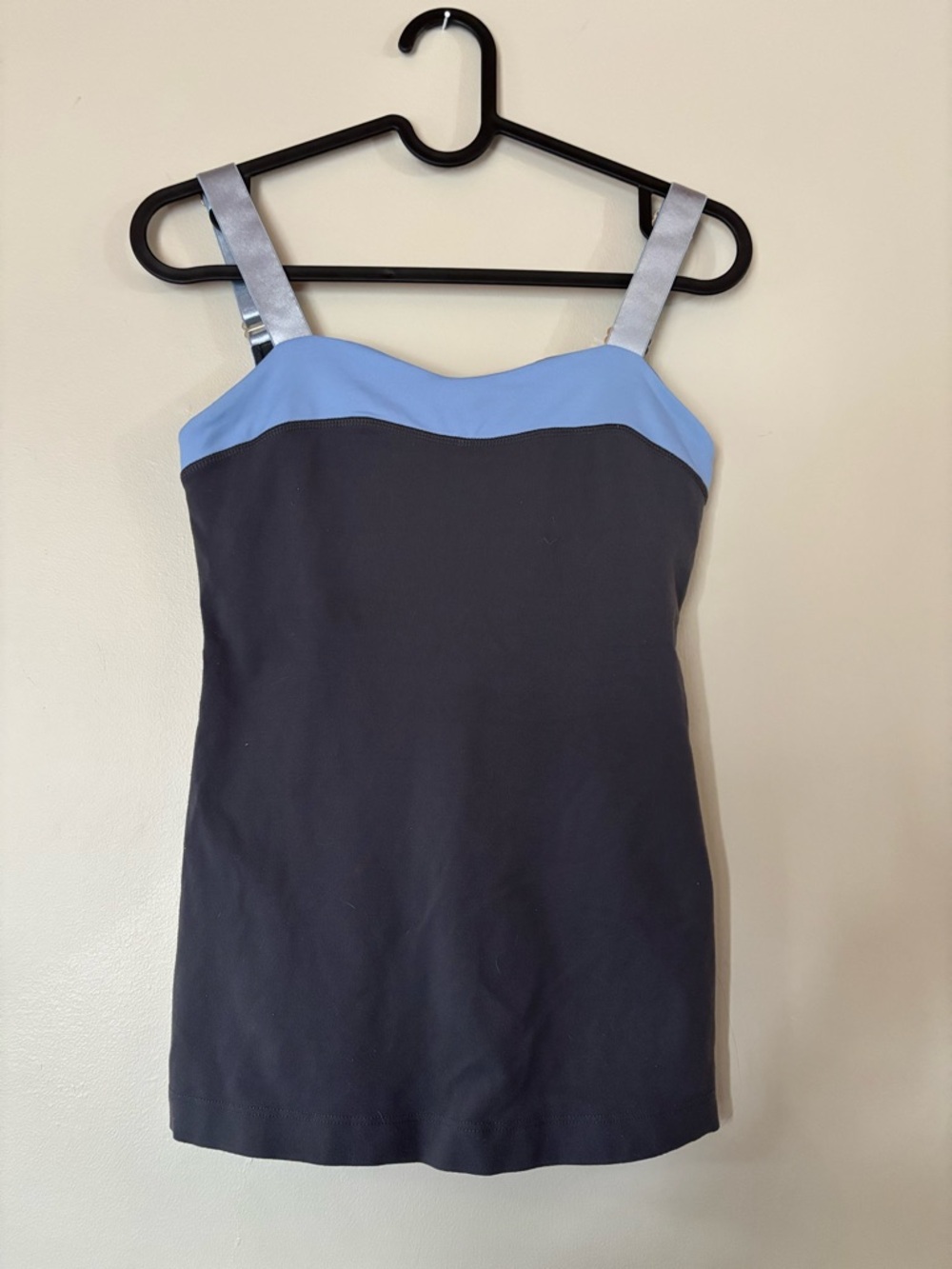 Lululemon Black & Light Blue Tank Top with Silver Straps